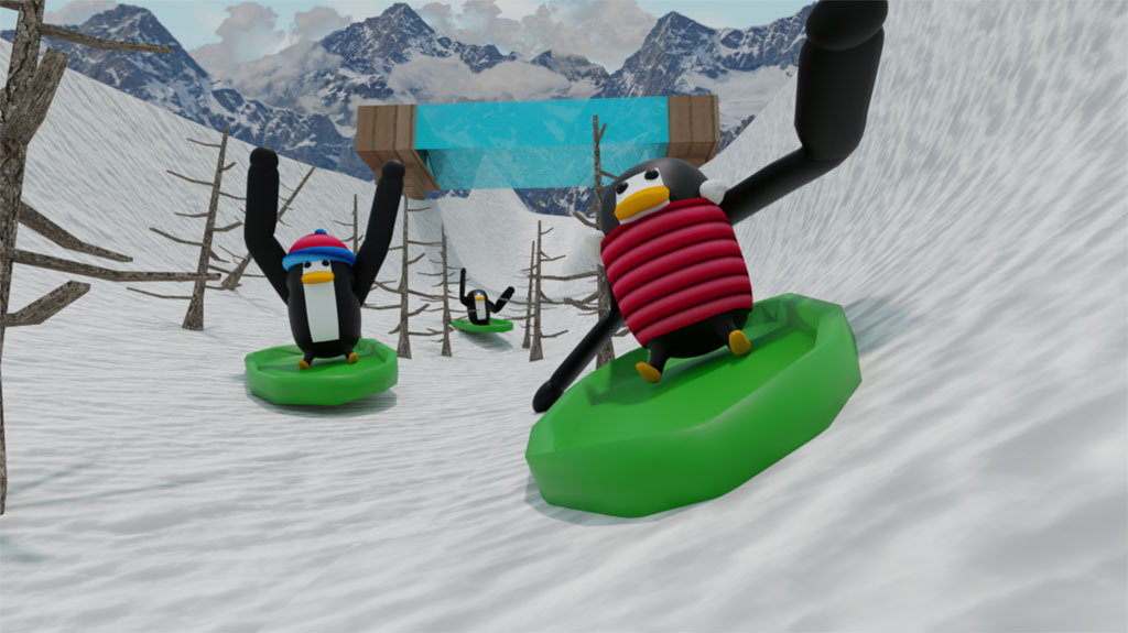 Penguin Paradise Sledding